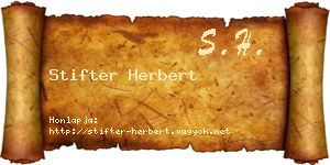 Stifter Herbert névjegykártya